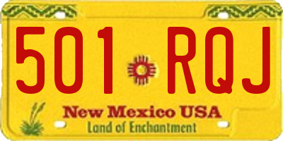 NM license plate 501RQJ