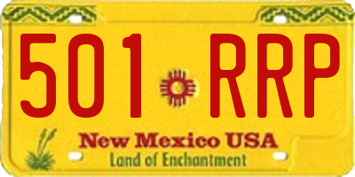 NM license plate 501RRP