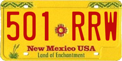 NM license plate 501RRW