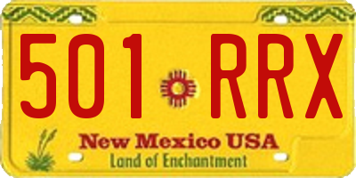 NM license plate 501RRX