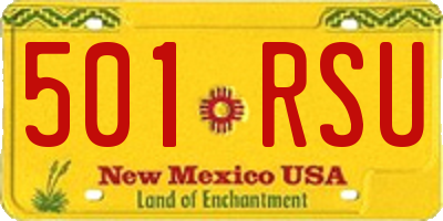 NM license plate 501RSU
