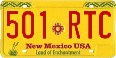 NM license plate 501RTC