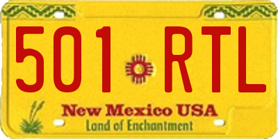 NM license plate 501RTL