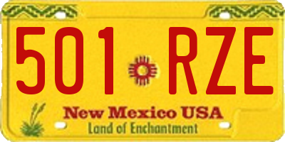 NM license plate 501RZE