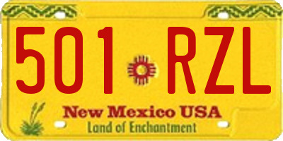 NM license plate 501RZL