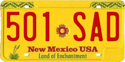 NM license plate 501SAD
