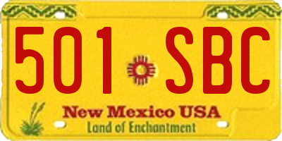 NM license plate 501SBC
