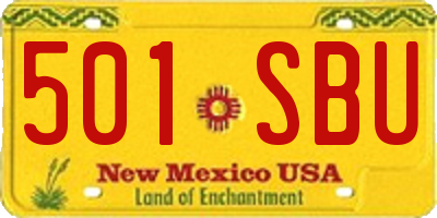 NM license plate 501SBU
