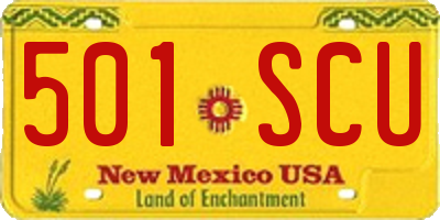 NM license plate 501SCU