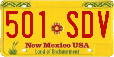 NM license plate 501SDV