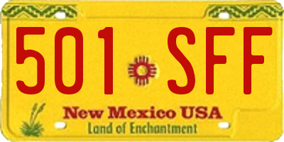 NM license plate 501SFF