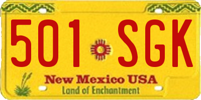 NM license plate 501SGK