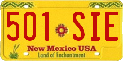 NM license plate 501SIE