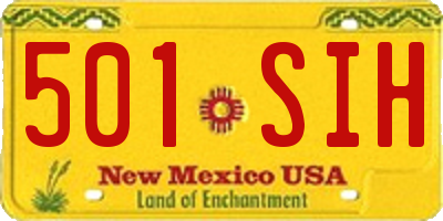 NM license plate 501SIH