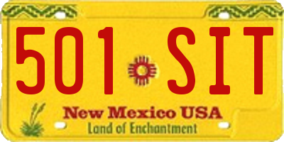 NM license plate 501SIT