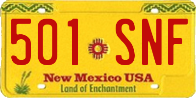 NM license plate 501SNF