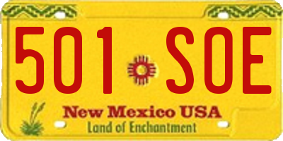 NM license plate 501SOE