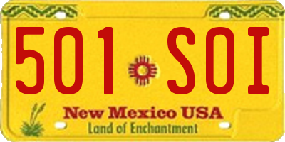 NM license plate 501SOI