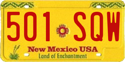 NM license plate 501SQW