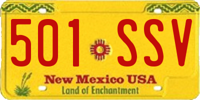 NM license plate 501SSV