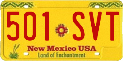 NM license plate 501SVT
