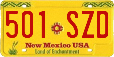 NM license plate 501SZD