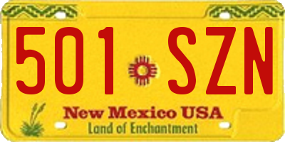 NM license plate 501SZN
