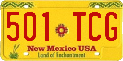 NM license plate 501TCG