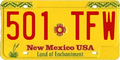 NM license plate 501TFW