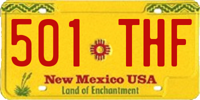 NM license plate 501THF