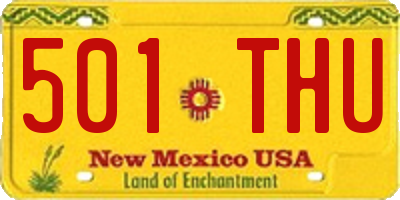 NM license plate 501THU