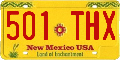 NM license plate 501THX