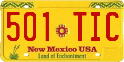 NM license plate 501TIC