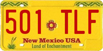 NM license plate 501TLF
