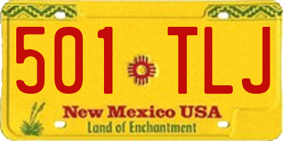 NM license plate 501TLJ