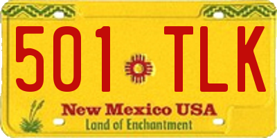 NM license plate 501TLK