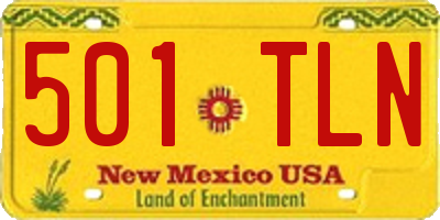 NM license plate 501TLN