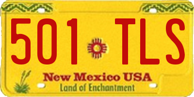 NM license plate 501TLS