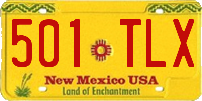NM license plate 501TLX