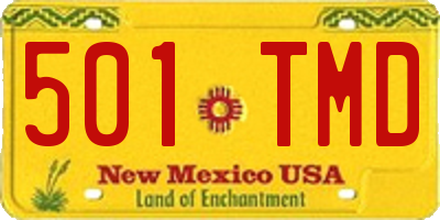 NM license plate 501TMD