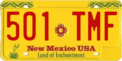 NM license plate 501TMF