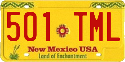 NM license plate 501TML