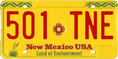 NM license plate 501TNE