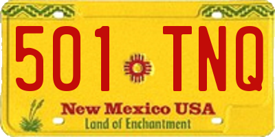 NM license plate 501TNQ