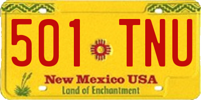 NM license plate 501TNU
