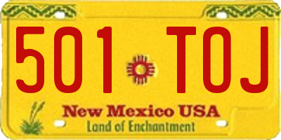 NM license plate 501TOJ