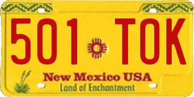 NM license plate 501TOK
