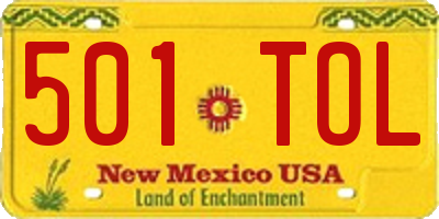 NM license plate 501TOL