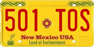 NM license plate 501TOS
