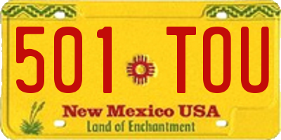 NM license plate 501TOU